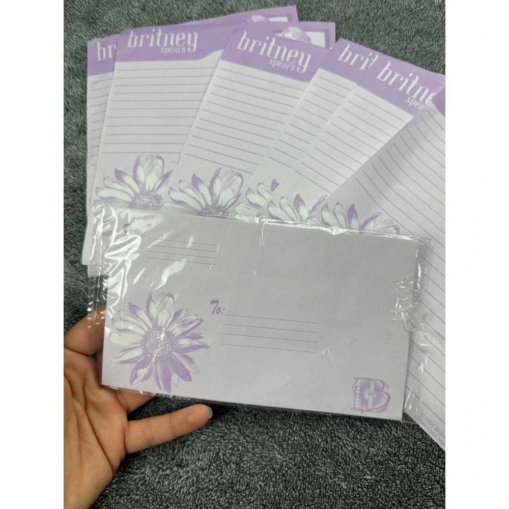 Vintage 2001 Britney Spears Stationery Set Lavender Floral Daisy Y2K Pop Star